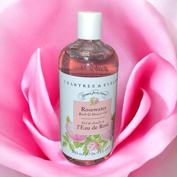 Crabtree & Evelyn Rosewater Bath & Shower Gel 16.9 oz Large 500mL Pink Dent - Picture 12 of 12